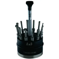AF Switzerland, Bohrereinsatz, Drehständer mit Rollensenker aus Hartmetall