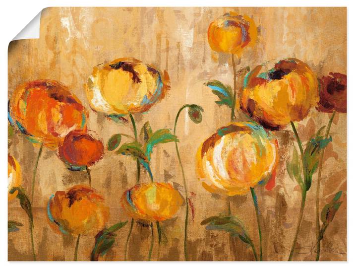 Wandbild ARTLAND Freudige Ranunkel , orange (farbe bild(er): orange), B:60cm H:45cm, Bilder, Wandbild, als Leinwandbild, Poster in verschied. Grössen