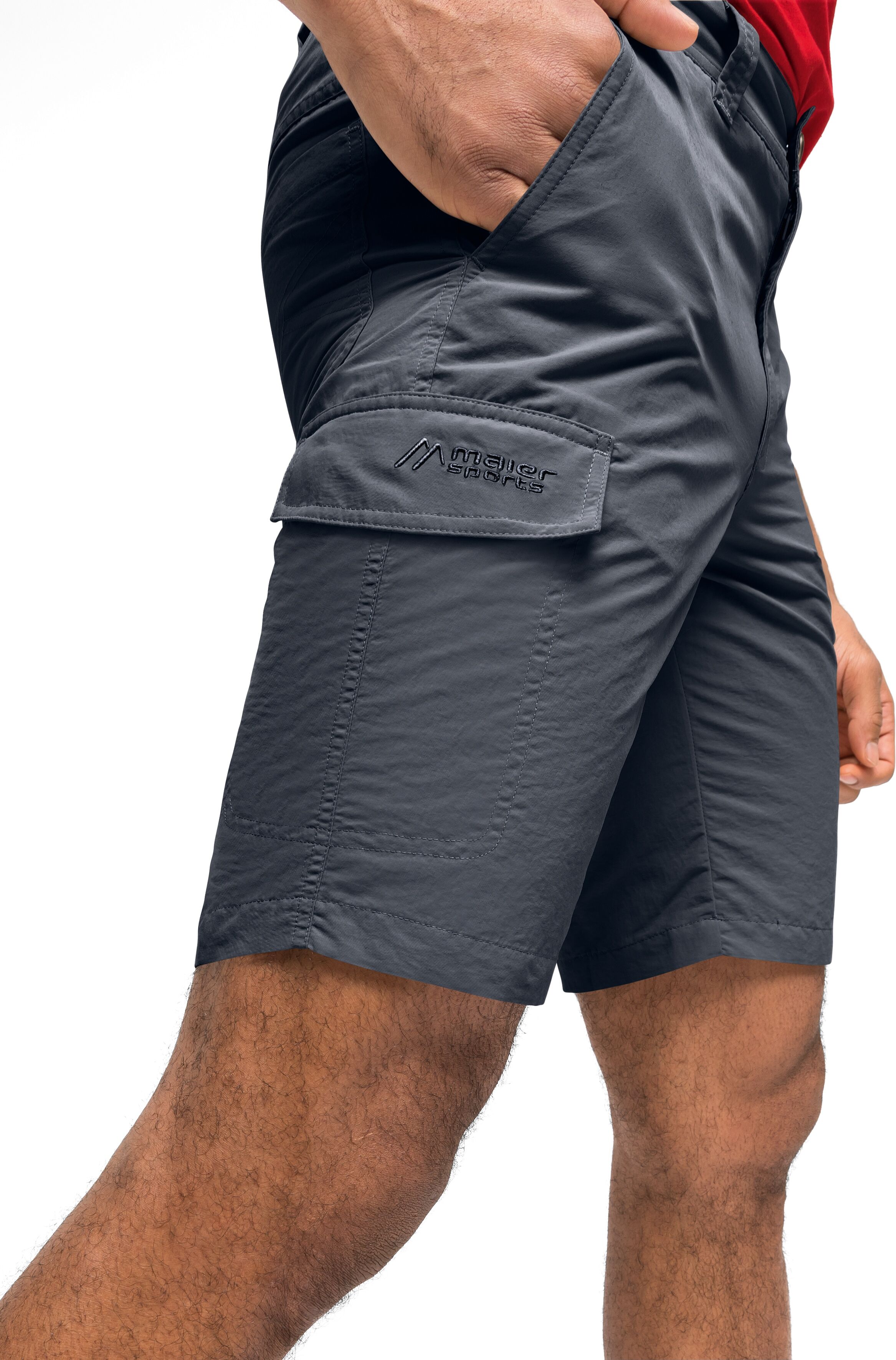 Maier Sports "Main" Herren Shorts, kurze Outdoor-Hose, Bermuda mit 4 Taschen, Regular Fit grau 48, Normalgrössen