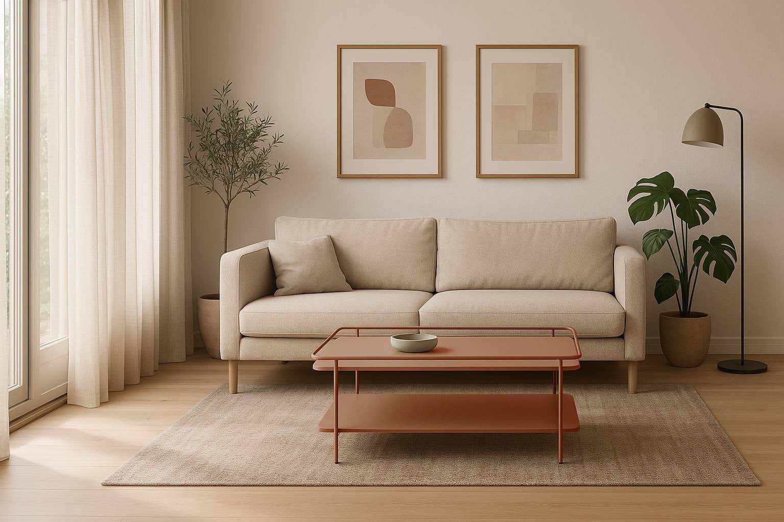 Giga Living Salontafel Yuba, rechthoekig, bruin/oranje, B/D/H: 110 x 34 x 55 cm