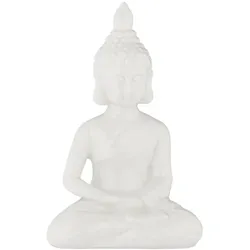 Relaxdays Weiße Buddha Figur 18 cm Weiß