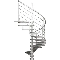 Treba Frewa Alu-Spindeltreppe Columbia Alu-Riffelblech 270-337,5cm Geschosshöhe für Außen mit 15 Steigungen