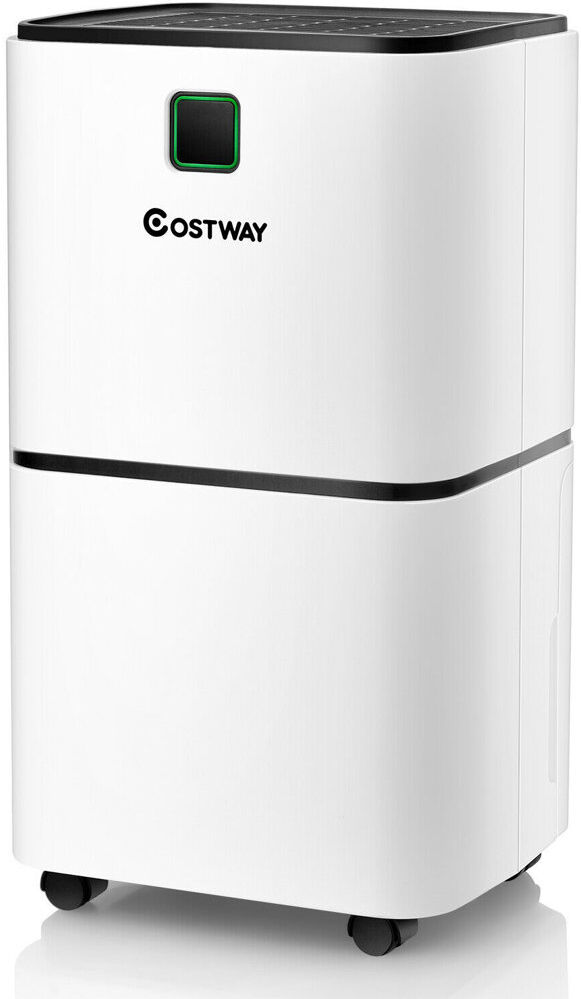 costway Portable Room Ultra-Quiet Dehumidifier White 47cm H X 26cm W X 22cm D