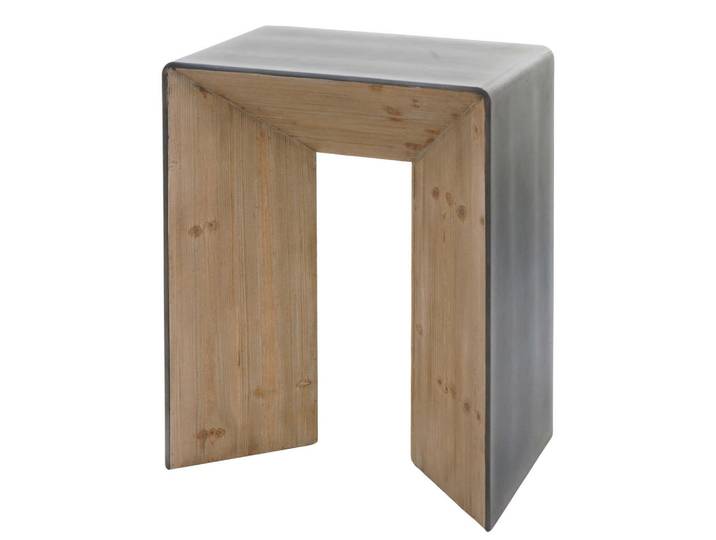 MCW Konsolentisch eckig Braun, Metall, Braun, Silberfarben, Holz, 60x80x40 cm, Wohnzimmer, Wohnzimmertische, Konsolentische
