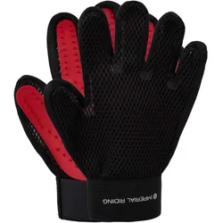 Imperial Riding Putzhandschuh aus Gummi schwarz-rot, Größe: onesize