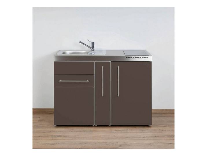 Stengel Küchenzeile 120 cm Premiumline MP 120 A Singleküche mit E-Geräten, Küchenblock mit Spüle, E-Geräten: Kühlschrank, Induktionskochfeld