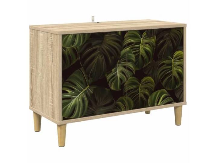 Favemtsl TV-Schrank ELBURG Lowboard Fernsehtisch 69x33x50cm Sonoma Kompakte TV-Bank mit 2 Türen, dekorativem Muster und 10 cm hohen Füßen für Wohnzimmer und Schlafzimmer.