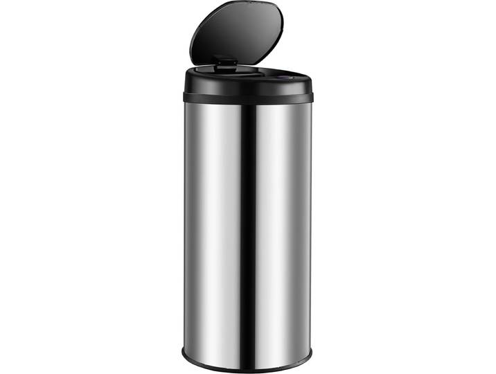 Monzana Prullenbak - Automatisch Rond 40L 30x69cm Display Sensor - Zilver