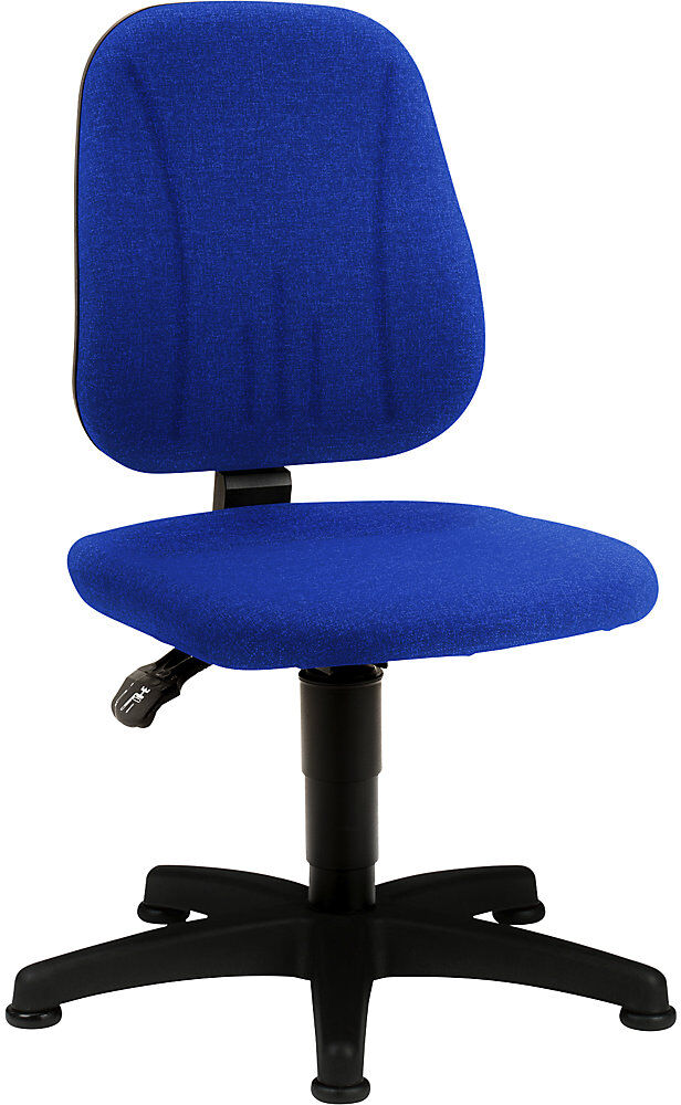 Arbeitsdrehstuhl Unitec, mit Gasfeder-Höhenverstellung, Stoffbezug, blau, mit Bodengleitern bimos