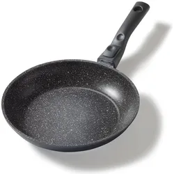 Stoneline Bratpfanne 24cm, Made in Germany mit abnehmbarem Griff, Induktion und antihaftbeschichtet, Pfanne + Kochtopf, Grau