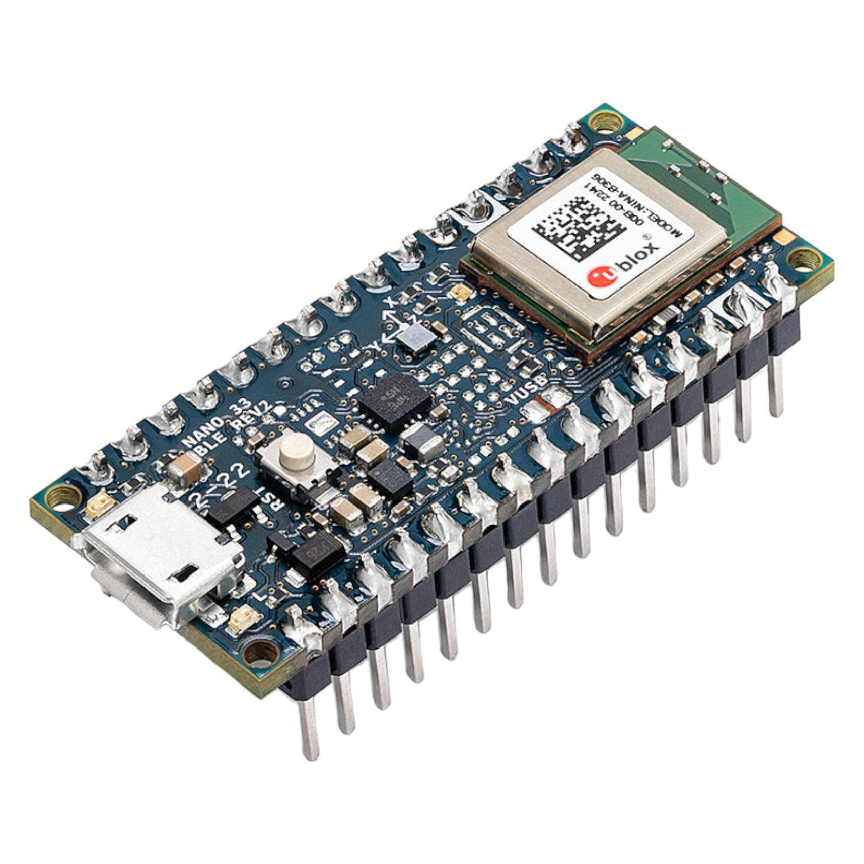 Arduino ABX00072 Board Nano 33 BLE Rev2 with headers Nano ARM Cortex-M4 (ABX00072)