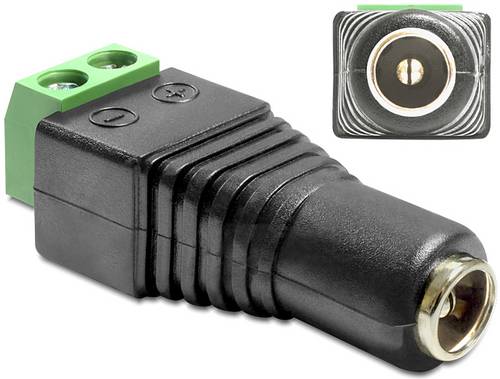 Delock 65485 DC (Strom) Adapter [1x DC-Buchse 5.5mm - 1x 2-polig] Schwarz, Grün