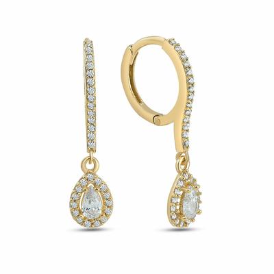 Paar Ohrhänger DKENIZ "925/- Sterling Silber vergoldet Elegant & Pur Ohrring", gold (gold, weiß), Ohrringe, Damen, one-size, Silber 925 (Sterlingsilber)