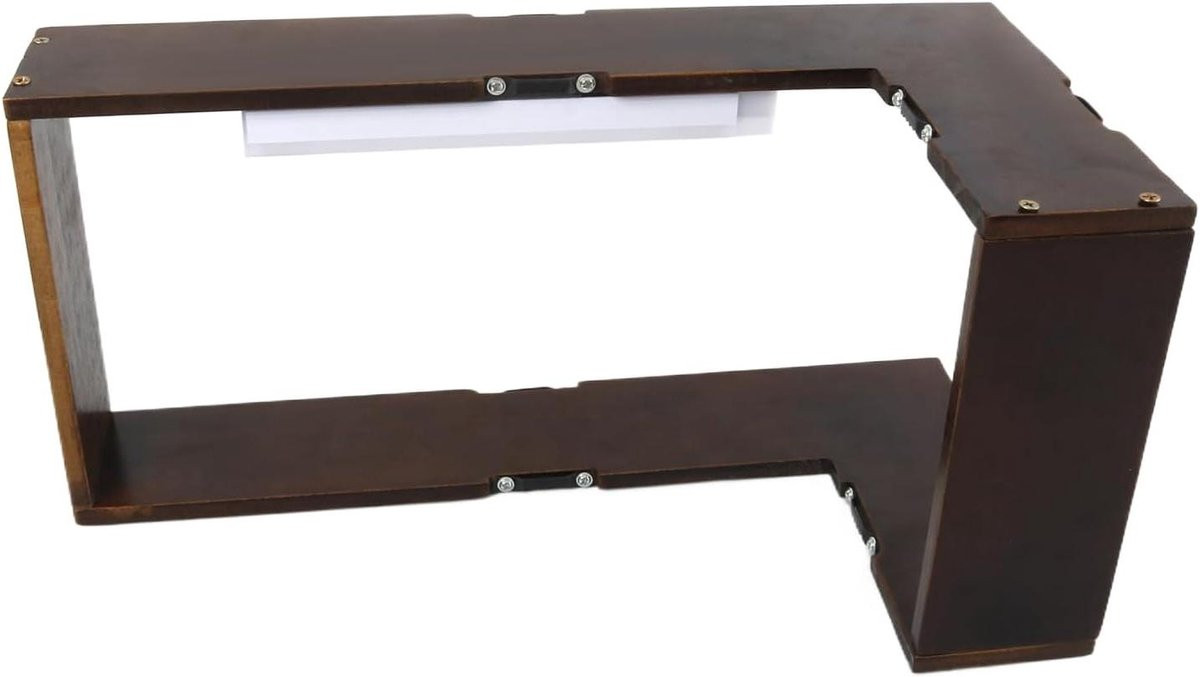 Verlichte LED Hoekplank voor Wandmontage in Houtkleur