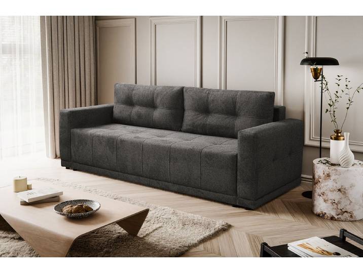 Kaiser Möbel Schlafsofa Lusso Sofa mit Schlaffunktion und Bettzeugcontainer, Schlaffunktion, Aufbewahrung von Bettzeug, komfortabel