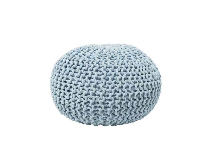 Beliani Pouf Conrad 50/50/35 cm, Hellblau, Rund, 50x35x50 cm, Wohnzimmer, Sessel, Hocker & Hockerbänke, Poufs