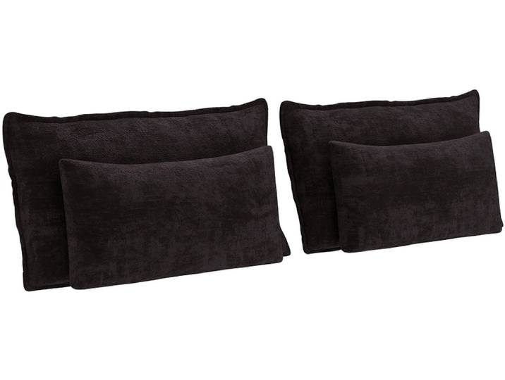 Set 4 Kissen CAPRI 30x65cm schwarz unifarben