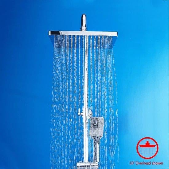 Famanu Rechthoekige douchekop met ABS handdouche, 25 x 17 cm
