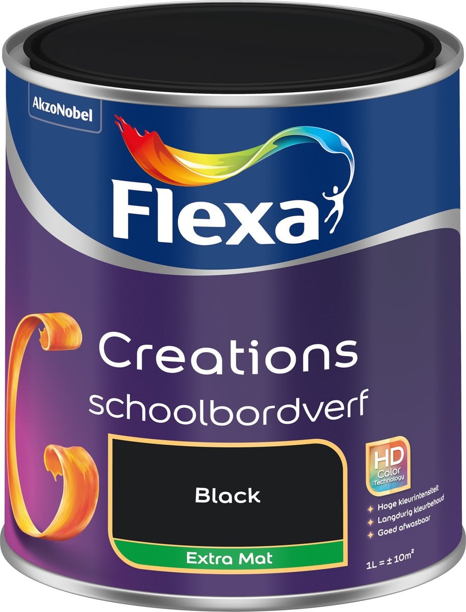 Flexa Creations Schoolbordverf - Zwart - 1 l
