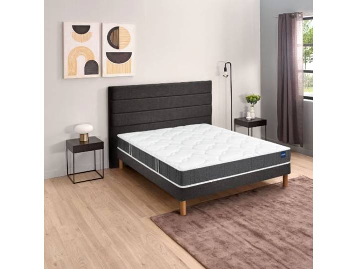 Ensemble sommier et matelas 160x200 cm mousse ferme Bultex Essential Gris