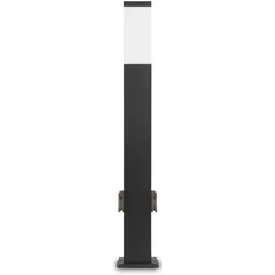 Grafner, Gartenbeleuchtung, Wegleuchte Standleuchte 80 cm anthrazit mit 2 Steckdosen (E27, IP44)