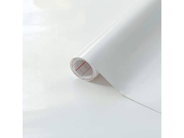 d-c-fix Möbel-Klebefolie Weiß Hochglanz 90 cm x 15 m abwaschbare und selbstklebende Deko-Folie für Küche, Schrank, Tisch & Fensterbank - modern & langlebig