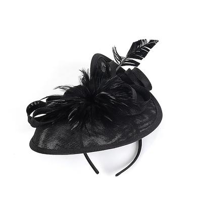 Fascinators Kentucky Derby Hut Kopfbedeckung Organza Polyester/Polyamid Bowler/Cloche Hut Fedora Hut Vintage-Stil elegant mit Federapplikationen Kopfbedeckung Kopfbedeckung