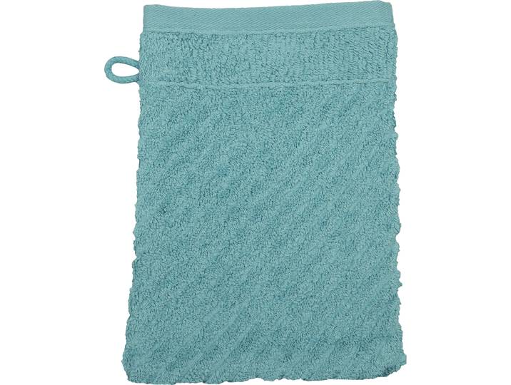 Waschhandschuh ROSS Smart , blau (lagune), B:16cm L:21cm, Frottier, Handtücher, Waschhandschuh, Uni-Rippe mit Velourslabel