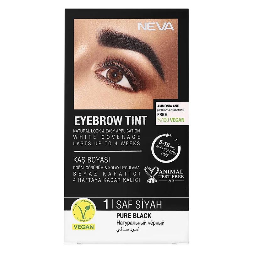 Neva , Augenbrauenfarbe, vegan, permanente Haarfarbe, Reines Schwarz, 30 ml (30 Schwarz) (75024834)