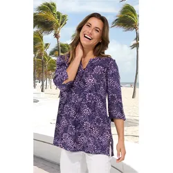 Viskose-Tunika in Muster lila in Größe 52 von DW-Shop, Lila, 52