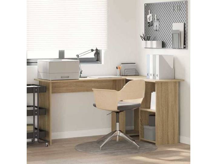 Bureau chêne sonoma 142x102x73 cm bois ingénierie bureau design scandinave grand