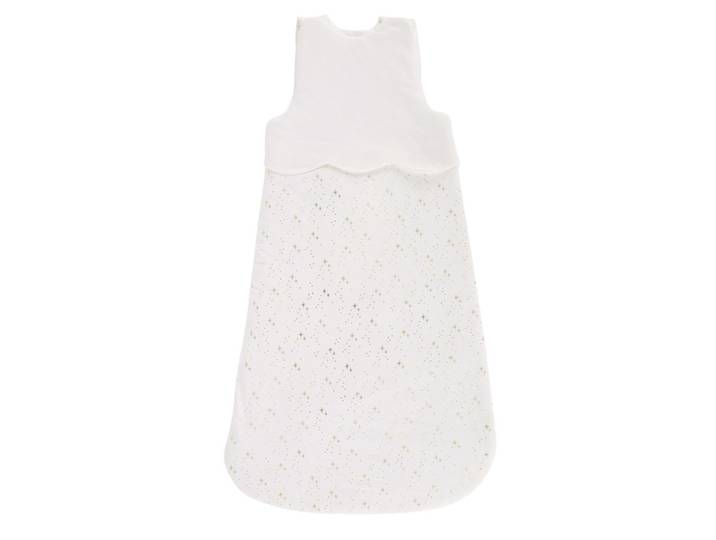 Babyschlafsack aus Bio-Baumwolle mit aufgedruckten Sternen und goldenen Punkten, TOG-Wert von 3,5