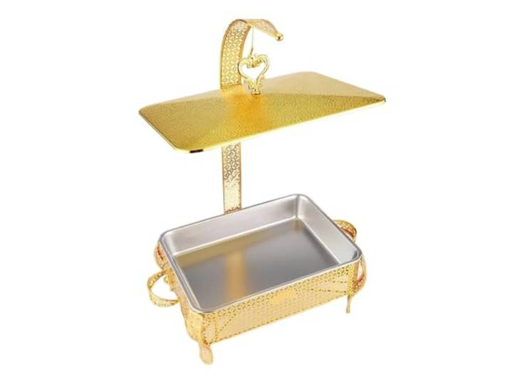 Ausgehöhlter Korb mit Clips for Chafing Dishes Speisenwärmer Exquisiter Deckel und Buffet-Chafers aus lebensmittelechtem Edelstahl for Catering-Speisewärmer