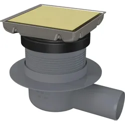 Neuesbad Punktablauf 130x130 mm mit Umkehrbar Rost, Gold gebürstet NB1DEKOSR01D1