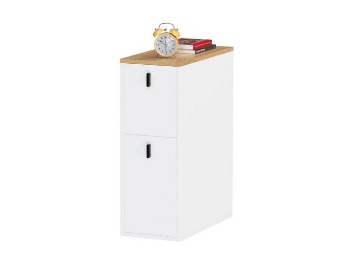 LuxusKollektion Nachttisch Schmaler Nachttisch 2 Schubladen Zweifarbig (1-St)