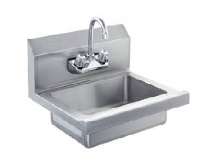 VEVOR Kommerzielles Handwaschbecken mit Wasserhahn, Edelstahlwaschbecken,Kleines Handwaschbecken, Wandmontage Handwaschbecken, Waschbecken für Restaurant, Küche, Bar, Garage und Haus