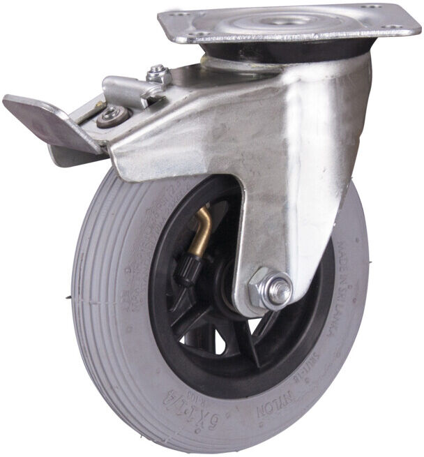 VARIOfit Roue de frein avec pneu gonflable 150 × 30 mm gris (dpl-150.001)