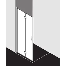 Kermi Liga Pendel-Falttür LI2YL11020VAK 110x200cm, silber hochglanz, ESG klar, links