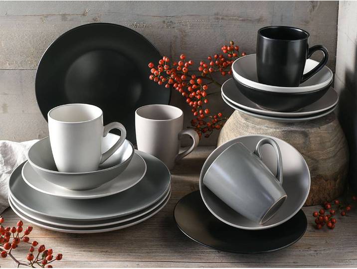 Service Manhattan 31 x 33 x 32cm Gris/Noir/Gris
