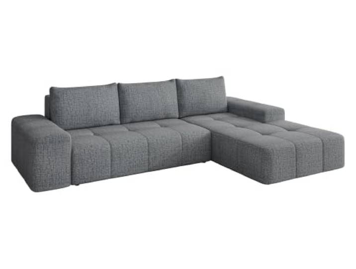 Mirjan24 Ecksofa Tonseo L mit Schlaffunktion (Donn 98, R) Eckcouch mit Bettkasten, Knopfheftung, losen Rückenkissen und Maschenware-Bezug, B/H/T: 275/78/173 cm