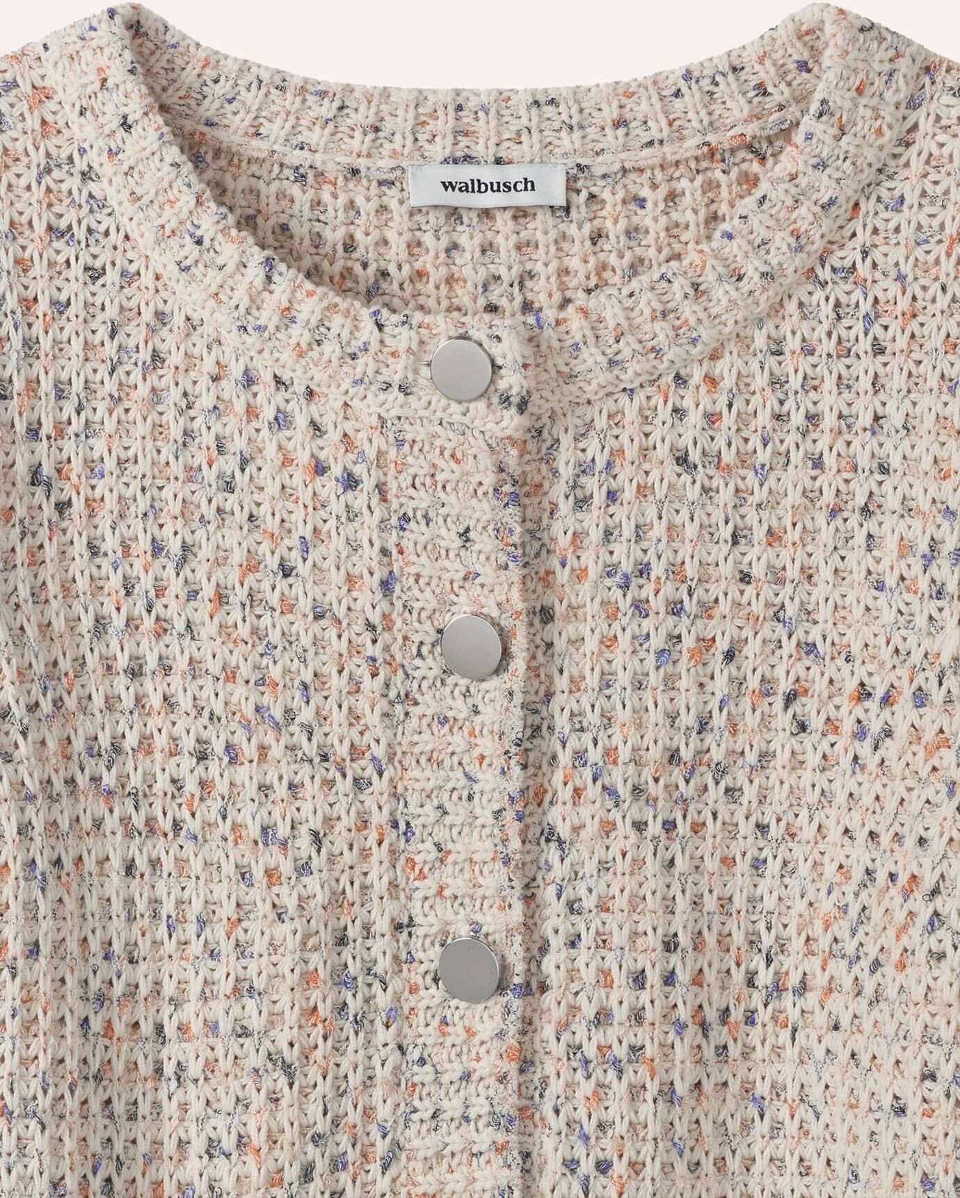 Walbusch Strickjacke Bouclegarn, normale Größen, Farbe Weiß, 44, weiches Bouclégarn hergestellt in Italien Damen