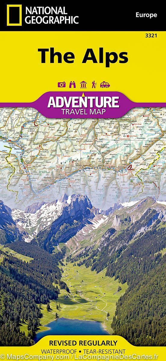 Carte routière - Alpes   National Geographic