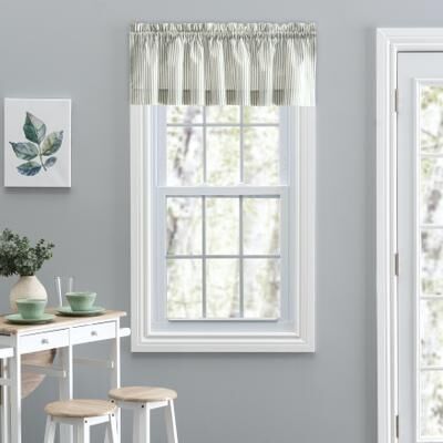 Plaza Stripe Tailored Valance by Plaza Stripe in Sage
