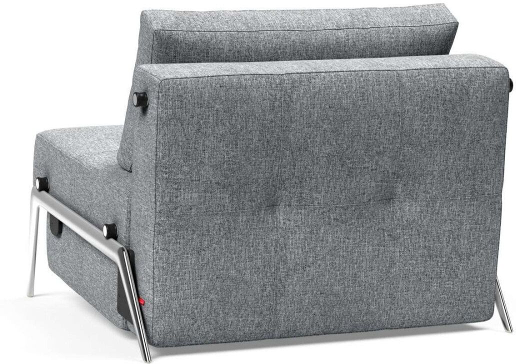 Sessel INNOVATION LIVING ™ "CUBED Schlafsessel Füße chrom glänzend, Breite 95cm", grau (granit), B:97cm H:78cm T:96cm, Sessel, Sessel