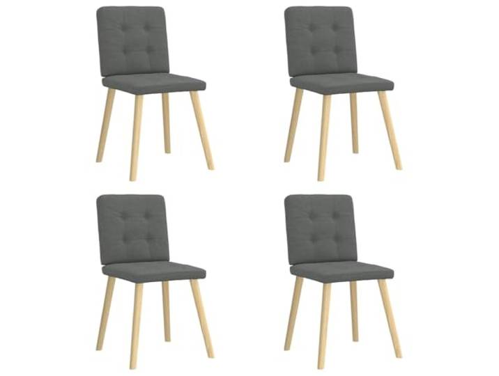 HGPOTUY Esszimmerstühle 4 STK Dunkelgrau Stoff Polyesterbezug, Metall-Holz-Gestell, Schaumstoffpolsterung, für Esszimmer und Wohnzimmer