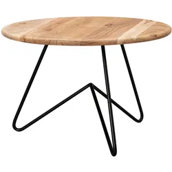 COUCHTISCH rund aus Akazien-Massivholz, 60x39.5x60 cm, Naturfarben