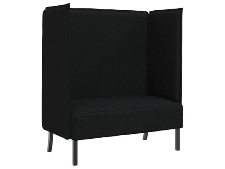 Todiikf Hoher Rücken Sofa 2-Sitzer Stoff Schwarz 109x56x121 cm Halbgeschlossenes Design bietet Privatsphäre und Schalldämmung für Büro, Lobby und Co-Working-Bereiche.