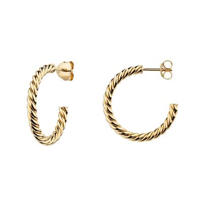 Paar Creolen FIRETTI "Schmuck Geschenk Silber 925 Ohrschmuck Ohrringe gedrehte Optik" Gr. 26, gold (gelbgoldfarben), Ohrringe, Damen, 26, Silber 925 (Sterlingsilber)