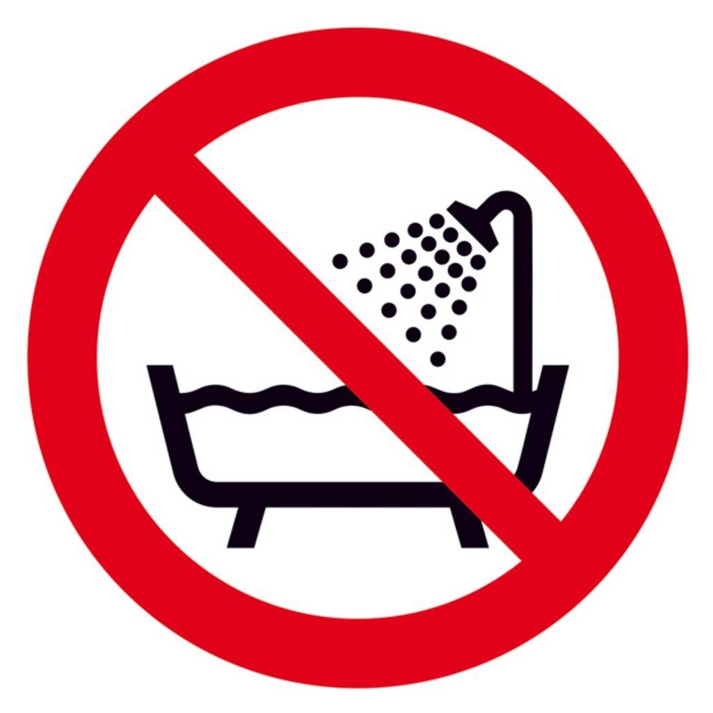 Wolk Verbotsschild Verbot dieses Gerät in der Badewanne Dusche... zu (21.A6271)