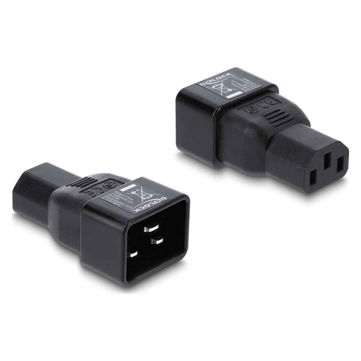 Delock Netzadapter IEC 60320 - C20 auf C13, Stecker / Buchse (C13, C20, IEC 60906-1) (80657)
